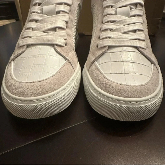 NIB Zadig & Voltaire High Flash Keith Leather Sneaker White Snake Croc Suede 38 - Picture 7 of 13